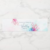 Zee koraalrif Waterverf Waterfles Etiket (Enkel label)