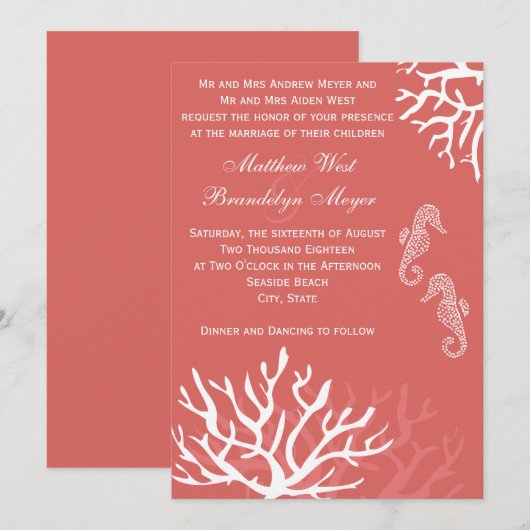 Zee Koraalweddenschappen Kaart (Voorkant / Achterkant)