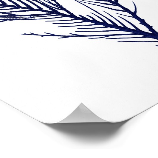 Zee Koraalzeemacht blauw stranddek Poster (Hoek)