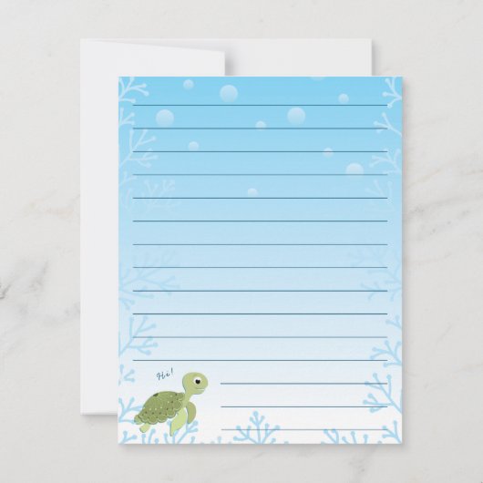 Zee Kortvlakke Briefpapier kaarten voor schildpad  (Achterkant)