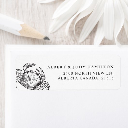 Zee krab | Aangepast retouradres Etiket (Insitu)