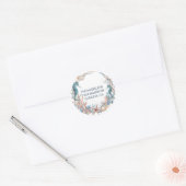 Zee Krans | Retouradres Zeepaarden Schelpen  Ronde Sticker (Envelop)