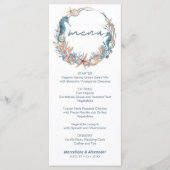 Zee Krans | Tropisch Strand Watercolor Trouwfeest Menu (Voorkant)