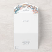 Zee Krans | Zeepaardje en Schelpen Strand All In One Uitnodiging (Buitenkant)