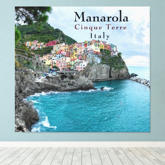 Zee Kust Cinque Terre Manarola Italië Canvas Afdruk (Insitu (Houten vloer))
