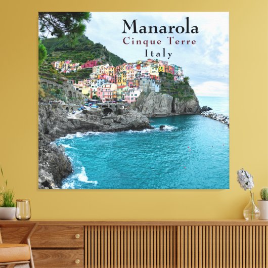 Zee Kust Cinque Terre Manarola Italië Canvas Afdruk (Insitu (Woonkamer))