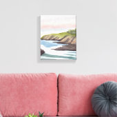 Zee Kust | Kust Watercolor Schilderij Canvas Afdruk (Insitu (Woonkamer))