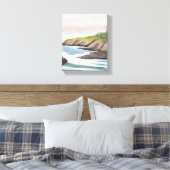 Zee Kust | Kust Watercolor Schilderij Canvas Afdruk (Insitu (Slaapkamer))