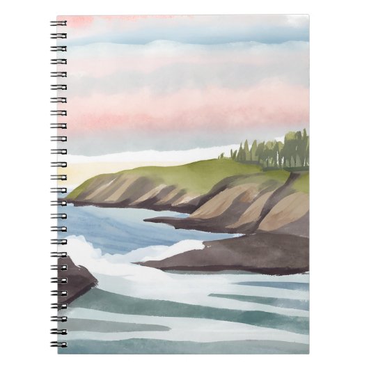 Zee Kust | Kust Watercolor Schilderij Notitieboek (Voorkant)