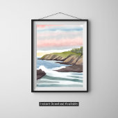 Zee Kust | Kust Watercolor Schilderij Poster