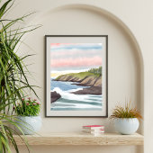 Zee Kust | Kust Watercolor Schilderij Poster