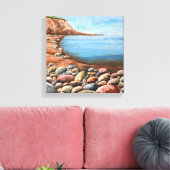 Zee kust kustlijn rotsen oceaan canvas afdruk (Insitu (Woonkamer))