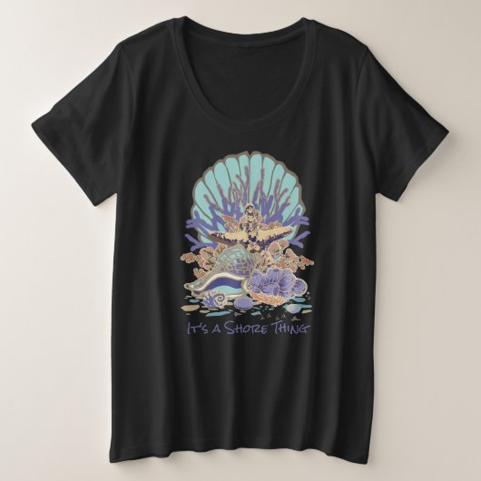 Zee Kustdoorn Blauwgroen en Paars T-shirt (Design voorkant)