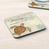 Zee - Kustkust - Welkom bij strand Drankjes Onderzetter (Linkerzijde)