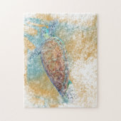 Zee Kustschildpad Geschilderd strand thema Legpuzzel (Verticaal)