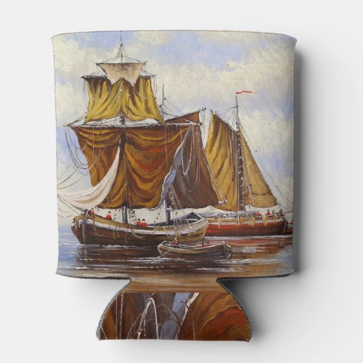 Zee Landscape: Olieverfschepen. Blikjeskoeler (Achterkant)