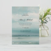 Zee Landscape Wedding Invitation Kaart (Staand voorkant)