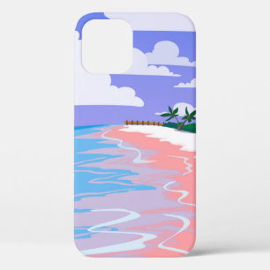 Zee landschap tropisch strand met roze zand, b Case-Mate iPhone case