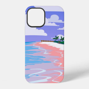 Zee landschap tropisch strand met roze zand, b iPhone 12 hoesje