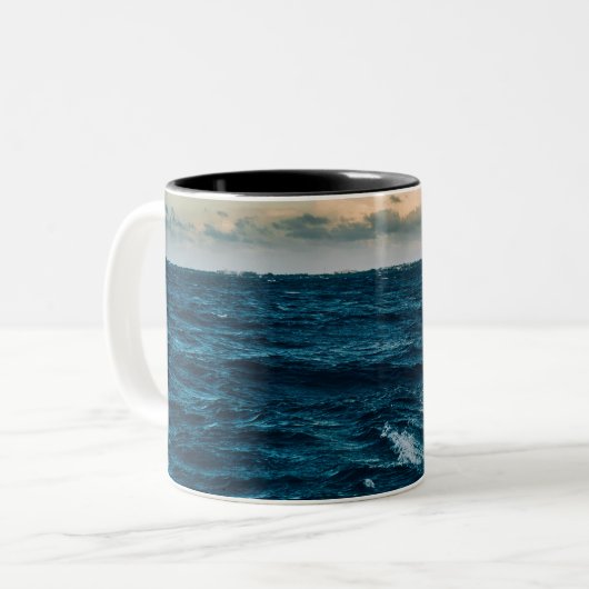  Zee landschap Tweekleurige Koffiemok (Voorkant links)