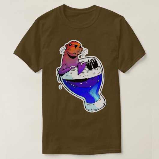 Zee leeuw en bier t-shirt (Design voorkant)