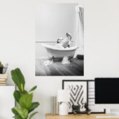 Zee leeuw in een Poster in bad (Thuiskantoor)