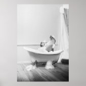 Zee leeuw in een Poster in bad (Voorkant)