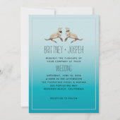 Zee Leeuwen Blauw Modern Huwelijksuitnodiging Kaart (Voorkant)