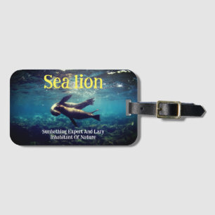 Zee leeuwen onder water bagagelabel