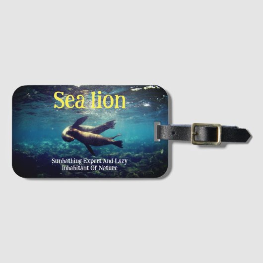 Zee leeuwen onder water bagagelabel (Voorkant (horizontaal))