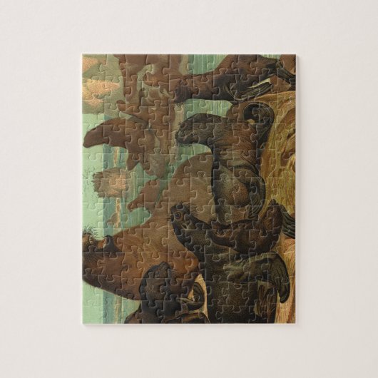 Zee leeuwen op strand, zeedier Legpuzzel (Verticaal)