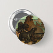 Zee leeuwen op strand, zeedier Ronde Button 5,7 Cm (Voorkant /achterkant)