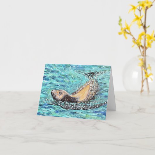 Zee leeuwenschilderen kaart (Gele Bloem)