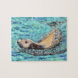 Zee leeuwenschilderen legpuzzel
