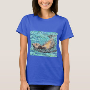 Zee leeuwenschilderen t-shirt