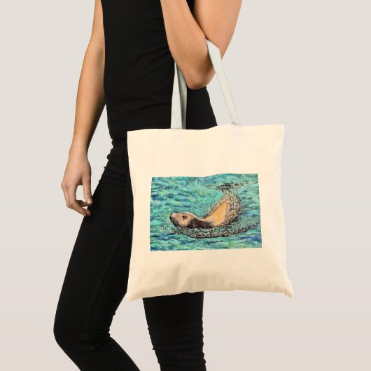 Zee leeuwenschilderen tote bag (Voorkant (product))