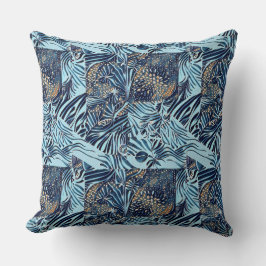 Zee leven en botanische abstracte patroonontwerp kussen