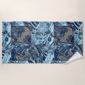 Zee leven en botanische abstracte patroonontwerp strandlaken (Voorkant)