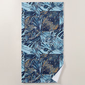Zee leven en botanische abstracte patroonontwerp strandlaken (Voorkant)