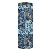 Zee leven en botanische abstracte patroonontwerp thermosbeker (Achterkant)