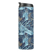 Zee leven en botanische abstracte patroonontwerp thermosbeker (Geroteerd rechts)