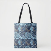 Zee leven en botanische abstracte patroonontwerp tote bag (Voorkant)