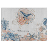 zee leven koraal monogram snijplank (Voorkant)