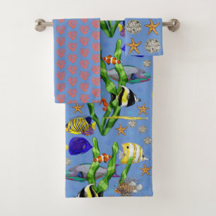 Zee leven nautische print bad handdoek