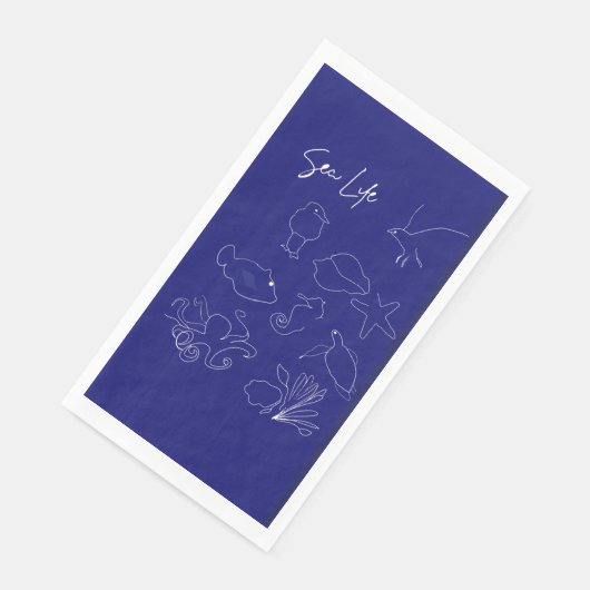 Zee leven Papier servet (Hoek)