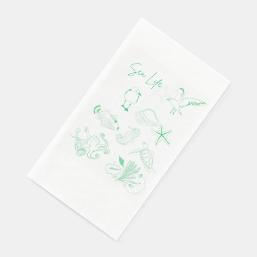 Zee leven Papier servet (Hoek)