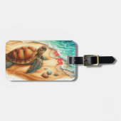 Zee leven turquoise oceaan bagagelabel (Voorkant horizontaal)