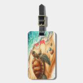 Zee leven turquoise oceaan bagagelabel (Voorkant verticaal)