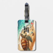 Zee leven turquoise oceaan bagagelabel (Achterkant verticaal)