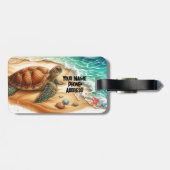 Zee leven turquoise oceaan bagagelabel (Achterkant horizontaal)